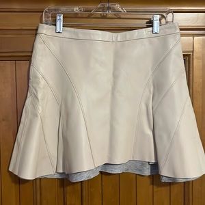 Derek Lam Crosby 10 Off White Leather Skirt. Size 8.